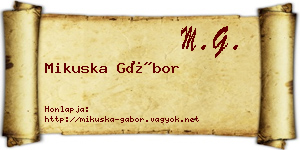 Mikuska Gábor névjegykártya