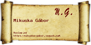Mikuska Gábor névjegykártya